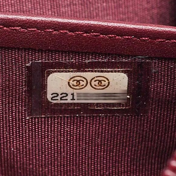 Chanel Burgundy Chevron Quilted Lambskin Leather Boy Yen Wallet - Picture 7 of 7
